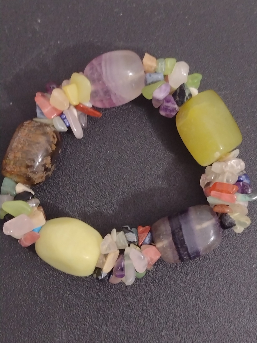 Multi-Color Semi-Precious Stone Stretch Bracelet